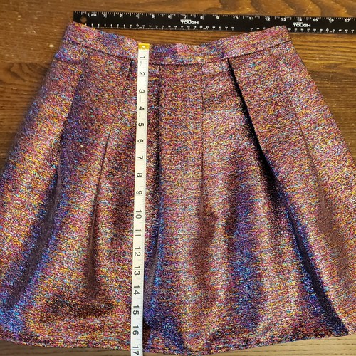 i.n.girl Youth Girl Pleated Metallic Mini Party Skirt 26" Waist Pink-ish Purple - Picture 7 of 13
