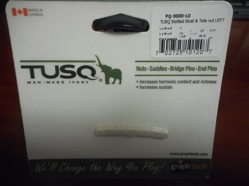 NEW Graph Tech PQ-5000-L0 Slotted Left-Handed Guitar Nut - TUSQ