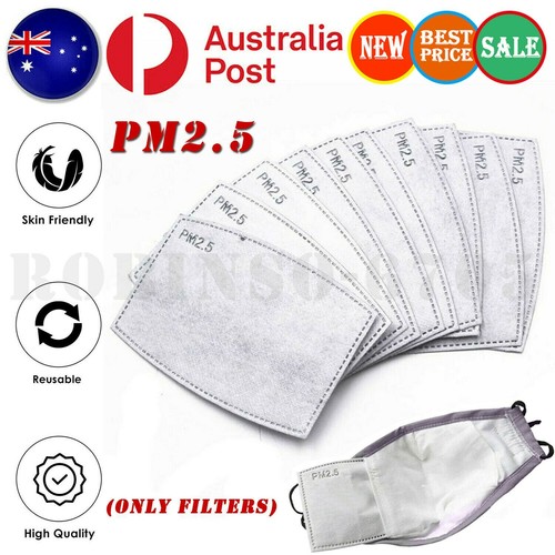 52-520Pcs PM2.5 P2 Face Mask Filter Activated Carbon Breathing (Only Filters) - Picture 1 of 19