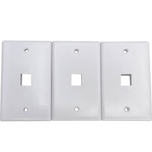 1002 Single Gang RJ 45 Wall Plate - Classic Single Gang White Matte RJ-45 Port - Picture 10 of 10