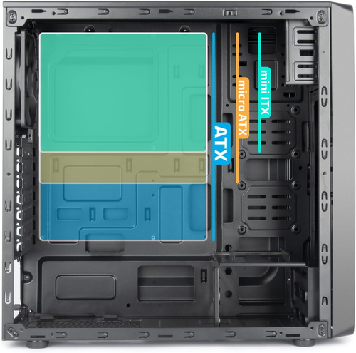 Case ATX VCO-A2699 Senza Alimentatore, Computer Case Compatto 1X USB 3.0, 2X US - Foto 5 di 12