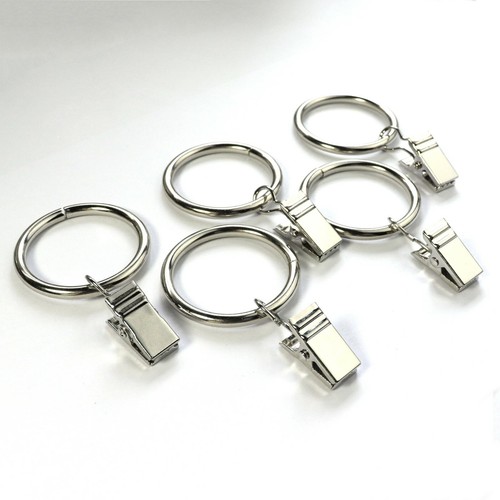 Gardinenringe mit Clips Metallvorhangclips Deko Vorhangringe 1,25" Durchmesser - Bild 20 von 26