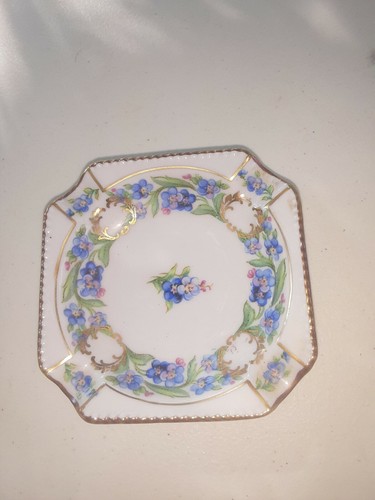  Schumann Bavaria Vergissmeinnicht quadratischer Aschenbecher Floral Germany - Bild 1 von 7