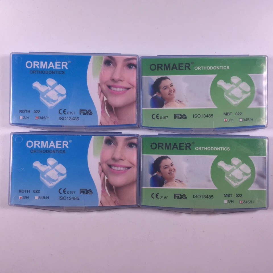 Juego de 20 soportes de cerámica dentales ORMAER estilo 3M Mini Roth MBT 022/018" ranura Foto 3 de 4