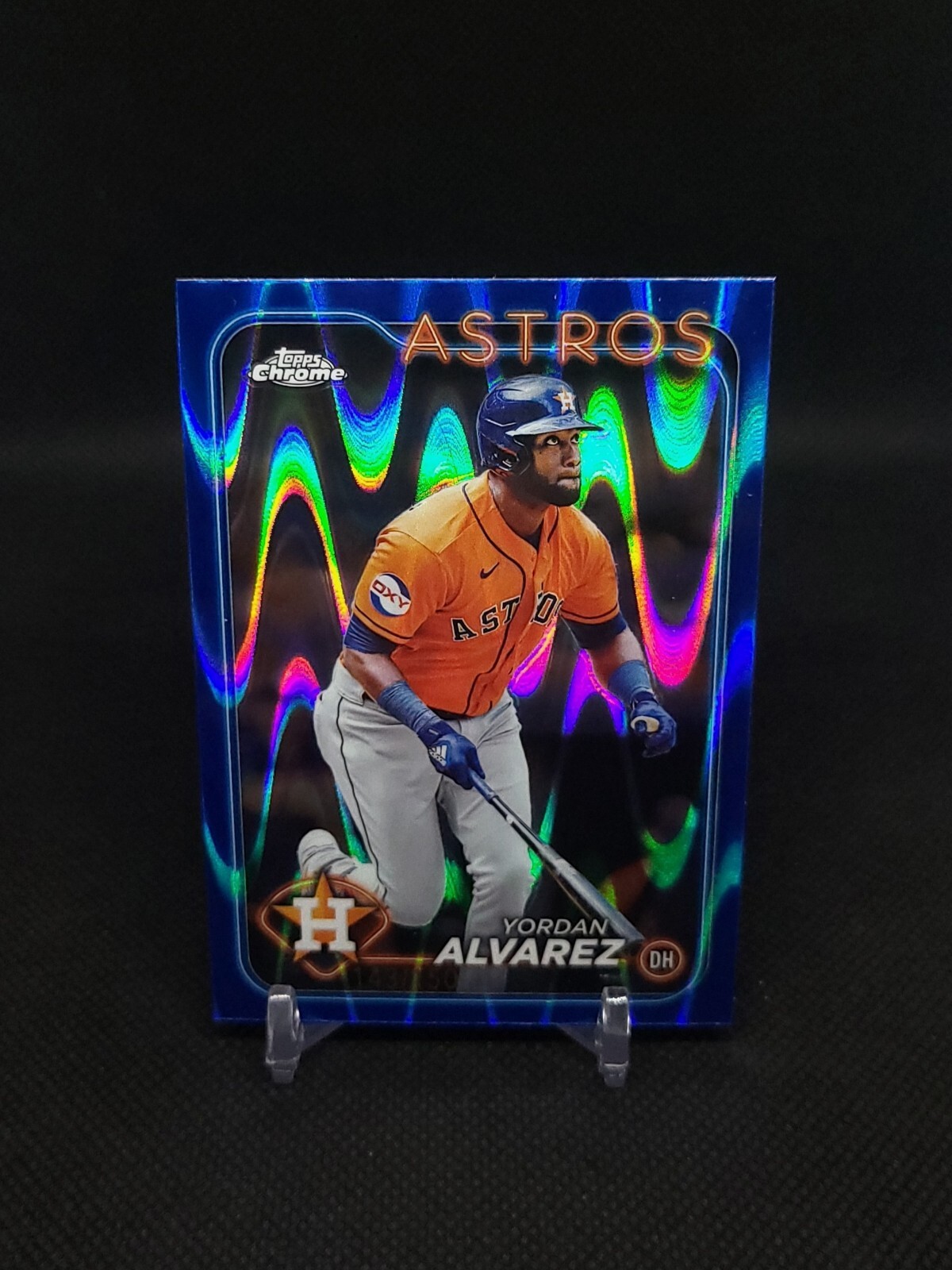 Yordan Alvarez 2024 Topps Chrome Blue RayWave Refractor #/150 Houston Astros 170
