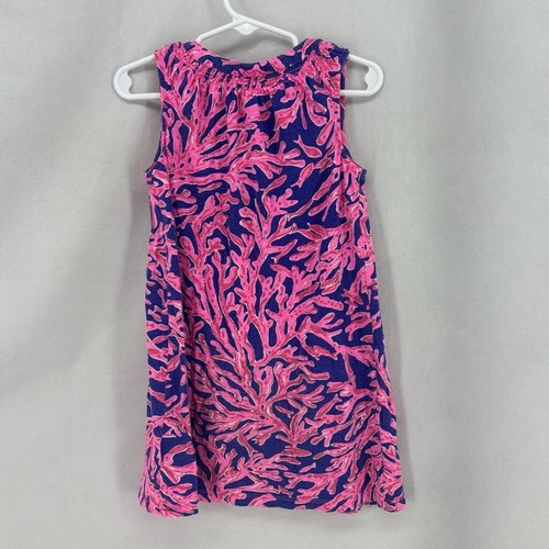 Lilly Pulitzer Pink Blue Halter Sundress Resort Wear Girls Small 6-7 youth kids - Picture 2 of 5