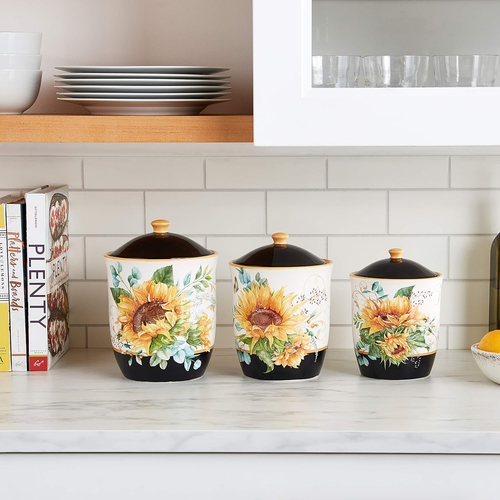 Sunflower Fields 3 Piece Canister Set, 52 Oz, 74 Oz, 96 Oz. Capacity, Multi Colo - Picture 5 of 5