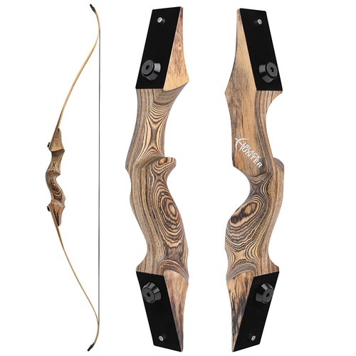 60" Archery Recurve Bow 20-60lbs Takedown Wooden Hunting Bow Target Black Hunter - Picture 11 of 17