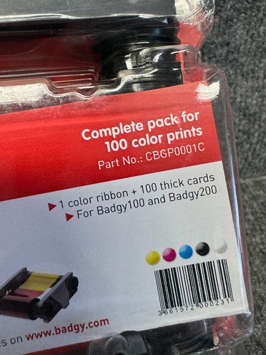 New CBGR0100C YMCKO Ribbon Tape for Badgy 100 Badgy 200 Printers - Picture 3 of 5