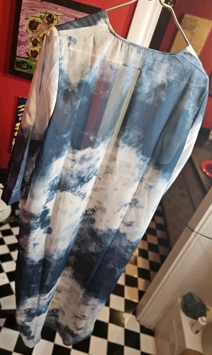 Colleene Lopez Maxi Duster Cover Up Blue Sheer And Sexy Size M - Picture 2 of 8