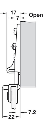 Par de bisagras con resortes de puerta de vidrio 180° Hafele (hierba) para puertas insertadas níquel Pl - Imagen 7 de 11