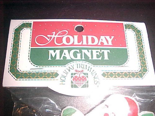 Calamita frigorifero Babbo Natale passamanerie magneti 4" x 2,5" NUOVA sigillata - Foto 3 di 6