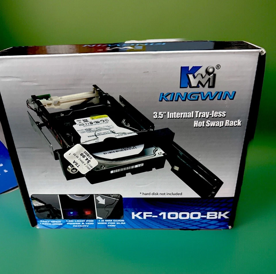 KINGWIN 3.5 Internal Tray lessHot Swap Rack KF-1000-BK - Image 3 of 3