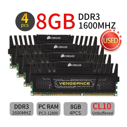 Corsair 32GB 16GB 8GB DDR3 1600MHz PC3-12800 240Pin Memory SDRAM Blue Black LOT - Picture 16 of 16
