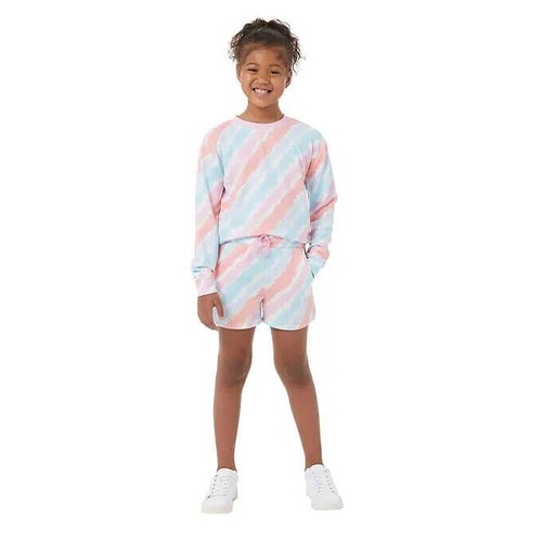 32 Degrees Girls Size Small 7/8 Pink  Sweatshirt & Shorts Set NWT
