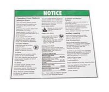 Genie 1000195 Decal Notice Op Inst Platform