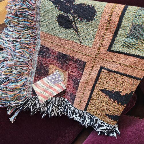 Blanket Tapestry Cabin Decor- Hunting Fishing Deer Bear Wildlife Throw 52x64 - Picture 8 of 14