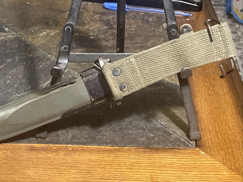U.S. Army Korean War M1 Garand Rifle M5-1 Aerial Bayonet w/USM8 B.M. Co Scabbard - Picture 24 of 24
