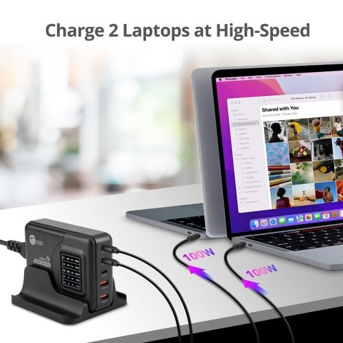 SIIG 200W USB C Ladegerät, 5 Ports Schnellladen GaN mit LCD Display, PD/QC - Bild 5 von 10