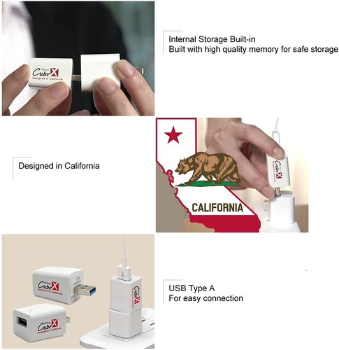 iXflash Cube 128GB iPhone iPad Auto Backup Photo Storage Device Apple MFi USB-A - Afbeelding 6 van 6