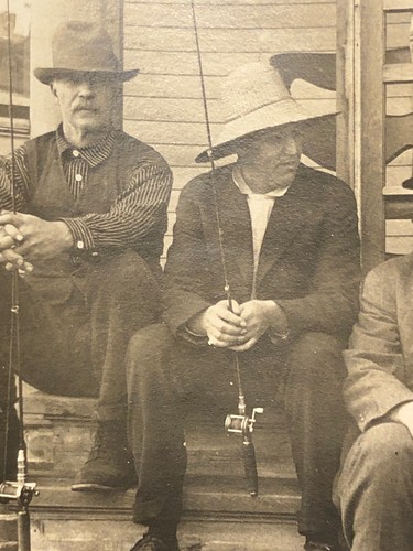 Early Antique Fishing Original Old Photo Fisherman Snapshot Photograph Woman Vtg - Picture 5 of 12