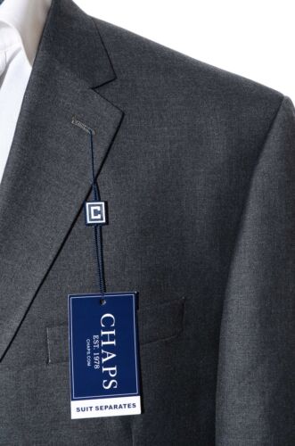 New 48R Chaps Dark-Gray Rayon-Blend Two-Piece Suit 38x27 Trousers Jacket 2XL XXL - Picture 4 of 14
