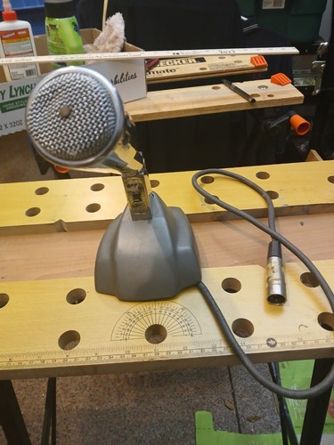 Vintage 50er Jahre Caroid Electo-Voice Modell 80 Mikrofon und Sockel