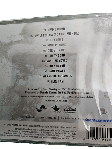 Jeremy Camp - I Will Follow CD Album 2015 - Picture 3 of 3