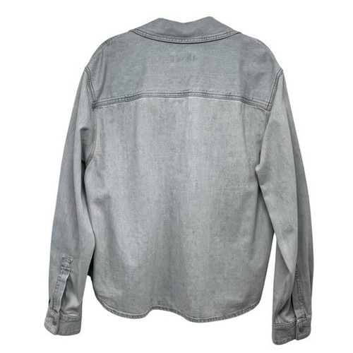 Agolde Nola Denim Snap Front Oversized Light Wash Casual Shirt Shacket Damen XL - Bild 9 von 15