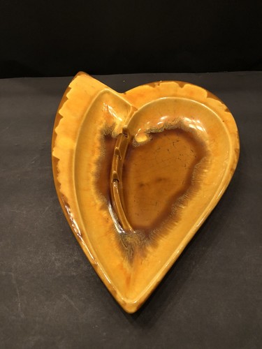 Vtg Haeger Atomic Boomerang Ashtray Orange Brown Mid Century #1090 Drip Glaze - Picture 2 of 8