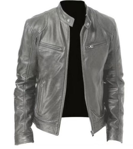 Cafe Racer Biker Lederjacke schwarz & braun weiches Lammfell Leder - Bild 8 von 16