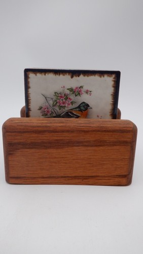 Vintage Bird (6) Coasters with Wood Holder Coasters are 3-1/4" x 3-1/4" MCM - Picture 4 of 11