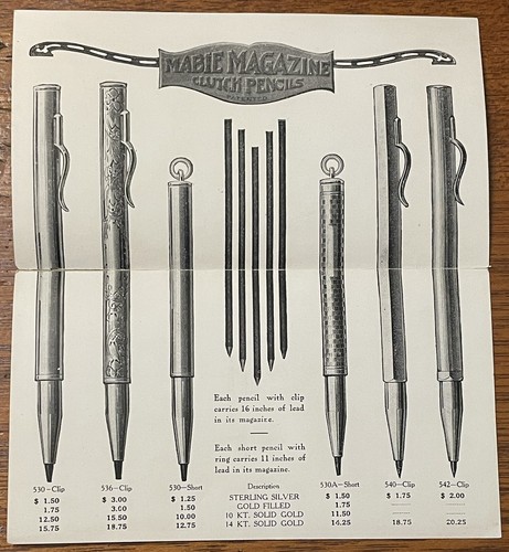 WM Kendrick’s Sons Jewelers Louisville Ad Mabie Magazine Clutch Pencils 1910s - Picture 3 of 6