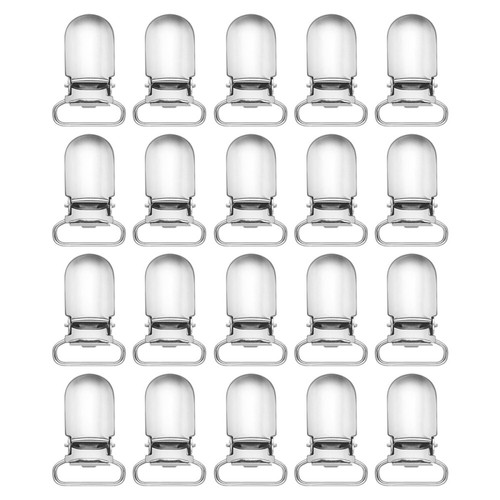 20PCS Clips Metal Suspender Accessories Duckbill Buckle Strap Pacifier Boy