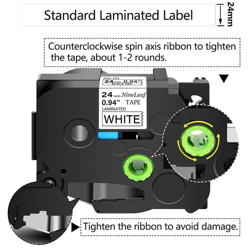 5PK Fits Brother P-Touch PT-2730VP Label TZ TZe-251 Black on White Tape 24mm - Picture 3 of 12
