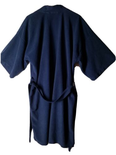 Manhattan Mens Robe One Size Fits All Lightweight  Navy Blue Made In America  - Picture 2 of 4