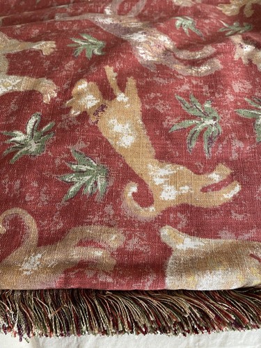 2 Panels Custom Designer Fabric Lined Curtains Drapes ~ Red Animal Print 118x82 - 第 16/17 張圖片