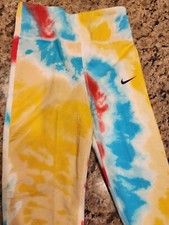 Nike Girls Leggings Small Tie Dye Tight Fit High Rise Full Length