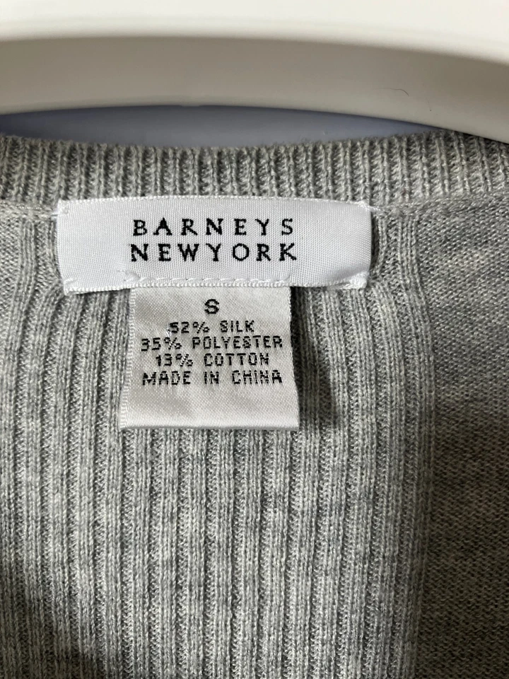 Barneys New York gray silk cotton cashmere cardigan, S, excel. condition - Image 2 of 4