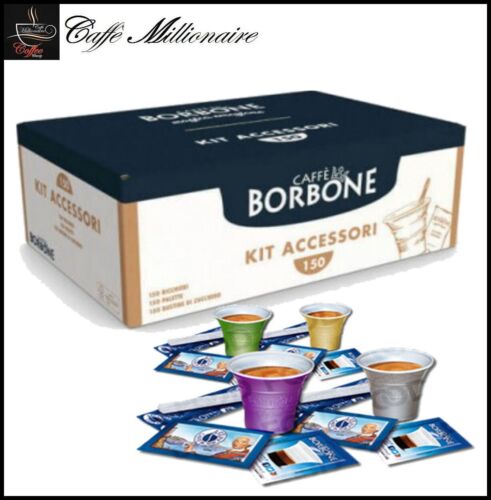 KIT Accessori Caffè Borbone 150 Bicchieri + 150 Palette + 150 Bustine Zucchero - Bild 6 von 14