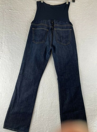 A Pea In The Pod Sz 29 Maternity Jeans Blue Stretch Denim Dark Wash Straight - Picture 2 of 9