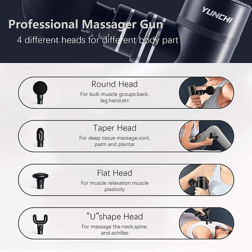 Pistola de masaje Masajeador muscular profundo Dolor muscular Masaje corporal Ejercicio Relajación - Imagen 14 de 22