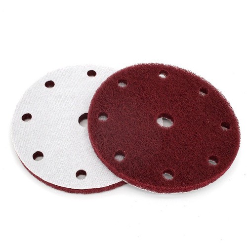 6 Zoll 150 mm 9-Loch Nylonfaser Scheuerpads Haken Schleife Schleifscheiben 240 - 800er Körnung - Bild 3 von 8