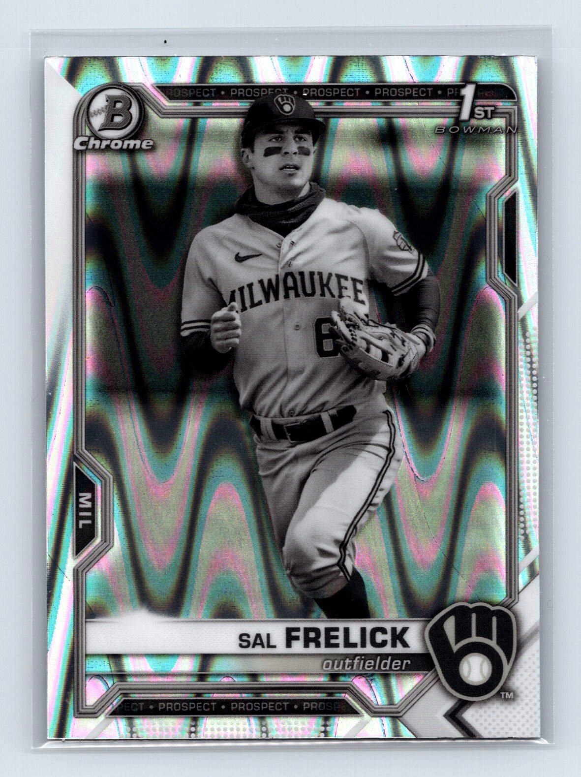 Sal Frelick 2021 1st Bowman Draft #BDC-172 Chrome Black White RayWave Refractor