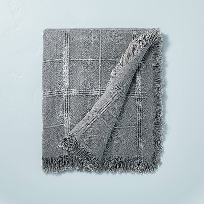 Текстурированное сетчатое одеяло Dobby Throw Темно-серое - Hearth & Hand
