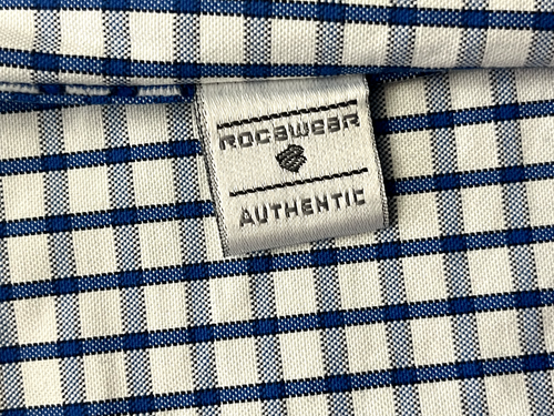 Camisa Rocawear Para Hombre Talla 2XL Azul Blanco A Cuadros Cuello Abotonado Manga Larga - Imagen 10 de 12