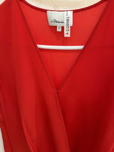 3.1 Phillip Lim Damenbluse 100 % seiderot drapiert ärmellose Größe 8 EUC - Bild 2 von 9