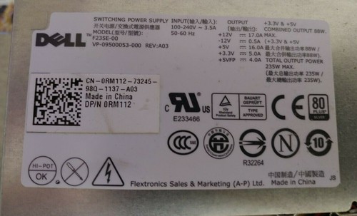 Fuente de alimentación Dell 235 W f235e-00 Optiplex Gx380/760/780 - Imagen 4 de 5