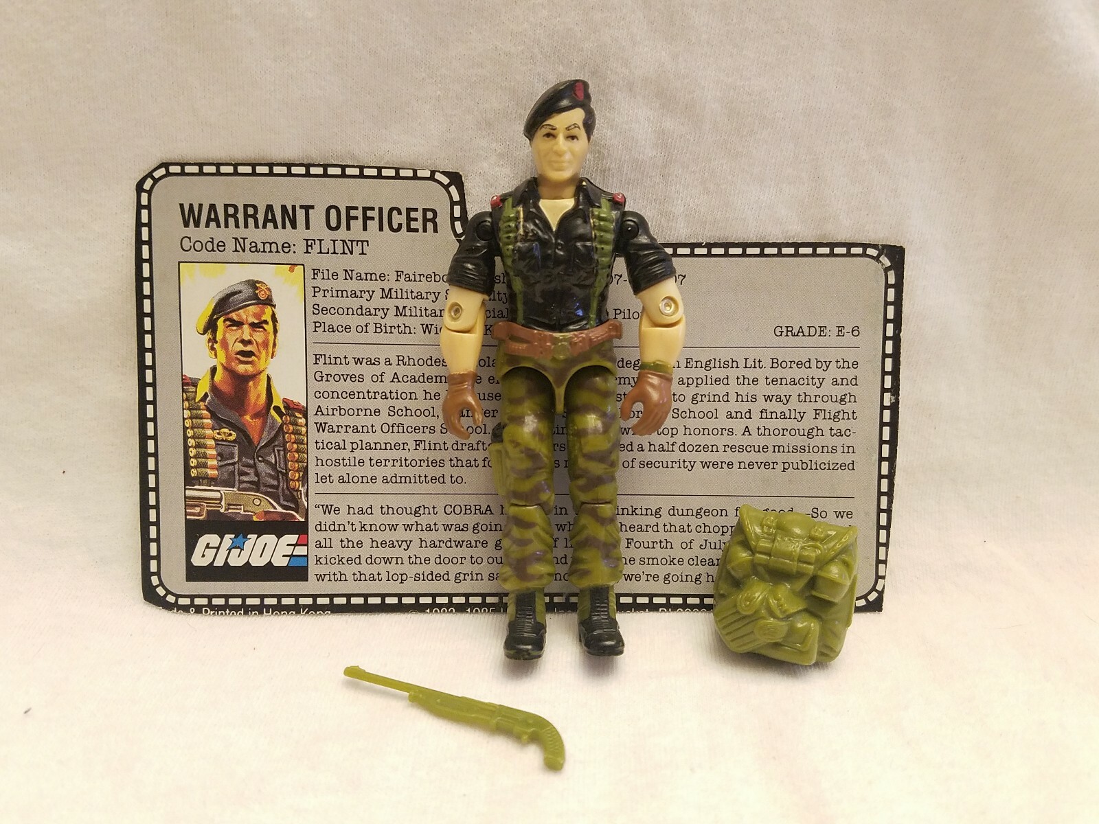 GI JOE 1985 Flint Action Figure 100% Complete with File Card Warrant Officer GI JOE 1985 Flint Action Figure 100% Complete with File Card Warrant Officer