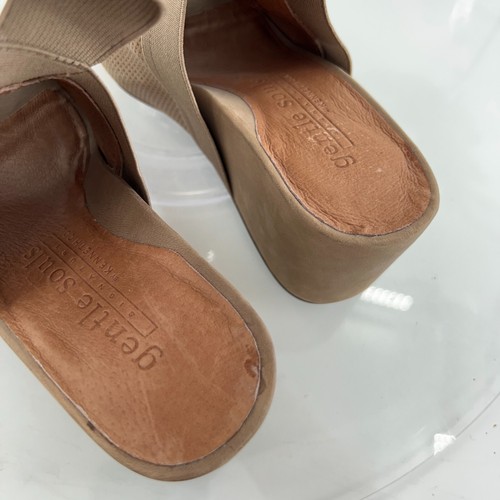 Gentle Souls Women's Gianna Sandal Size 5.5 Espadrille Wedge Slingback Tan Suede - Picture 12 of 14